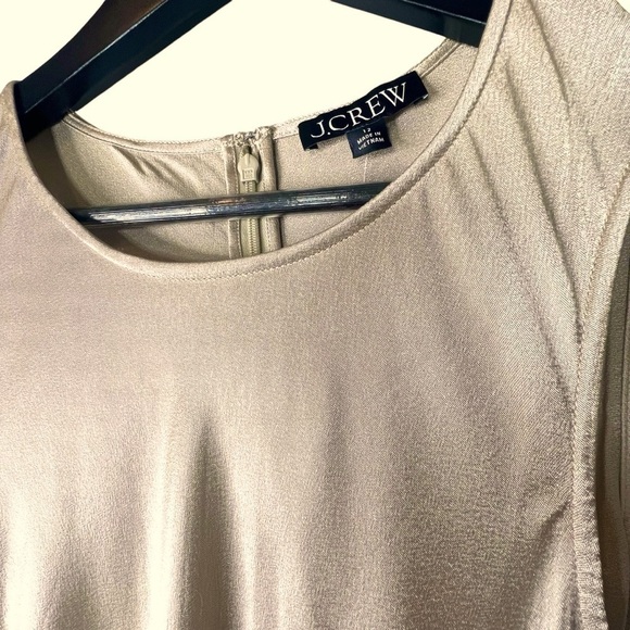J.Crew High Neck Slip Dress in Luster Crepe in Light Khaki Color Size 10 - Picture 14 of 15
